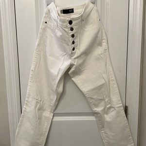 White Kut from the Kloth jeans, mid-rise, cuffed bottom